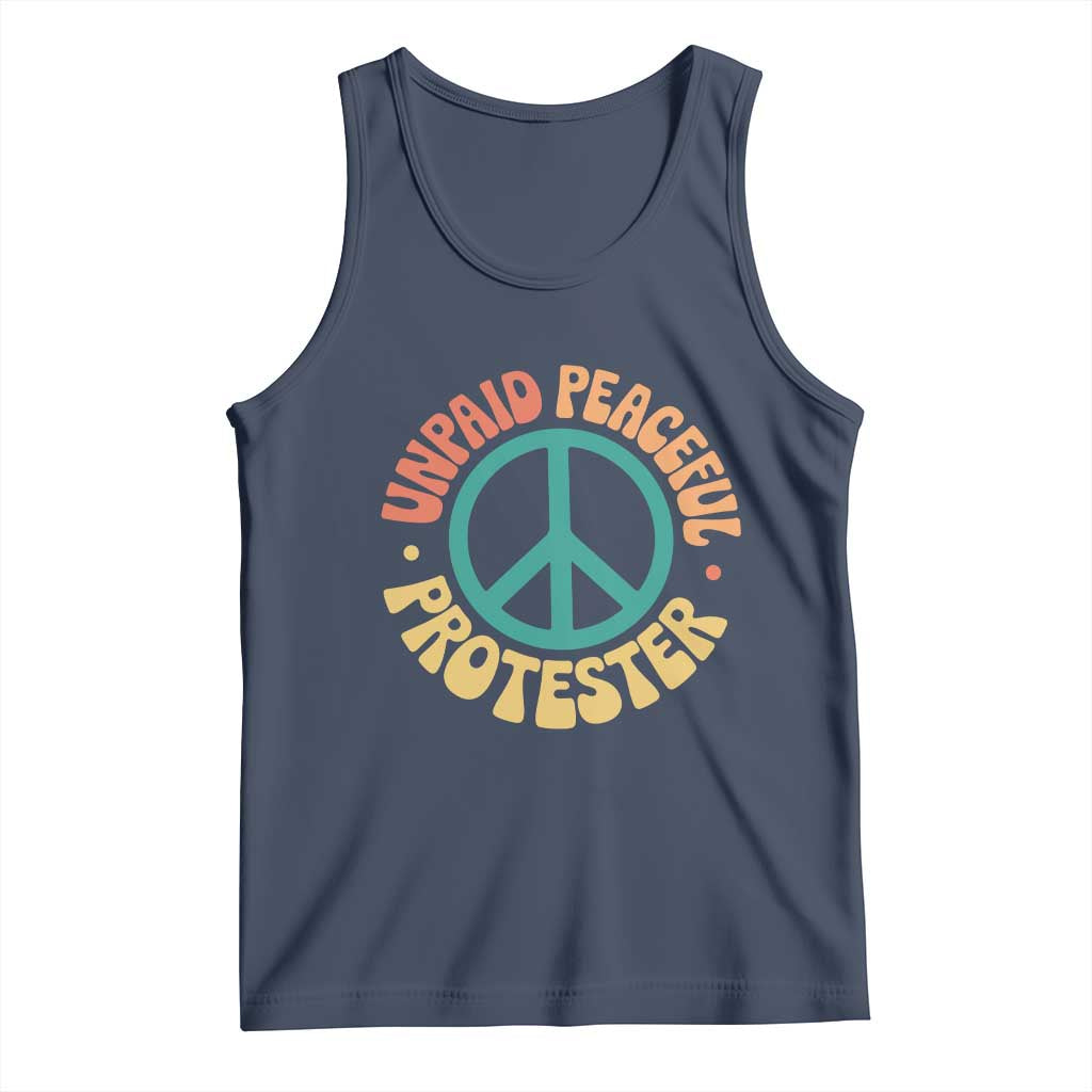 Unpaid Peaceful Protester Tank Top Social Justice Floral Peace Sign
