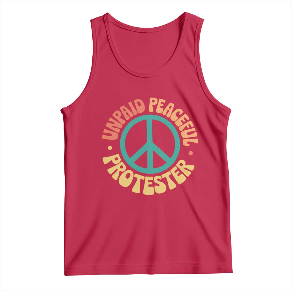Unpaid Peaceful Protester Tank Top Social Justice Floral Peace Sign