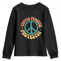 Unpaid Peaceful Protester Youth Sweatshirt Social Justice Floral Peace Sign