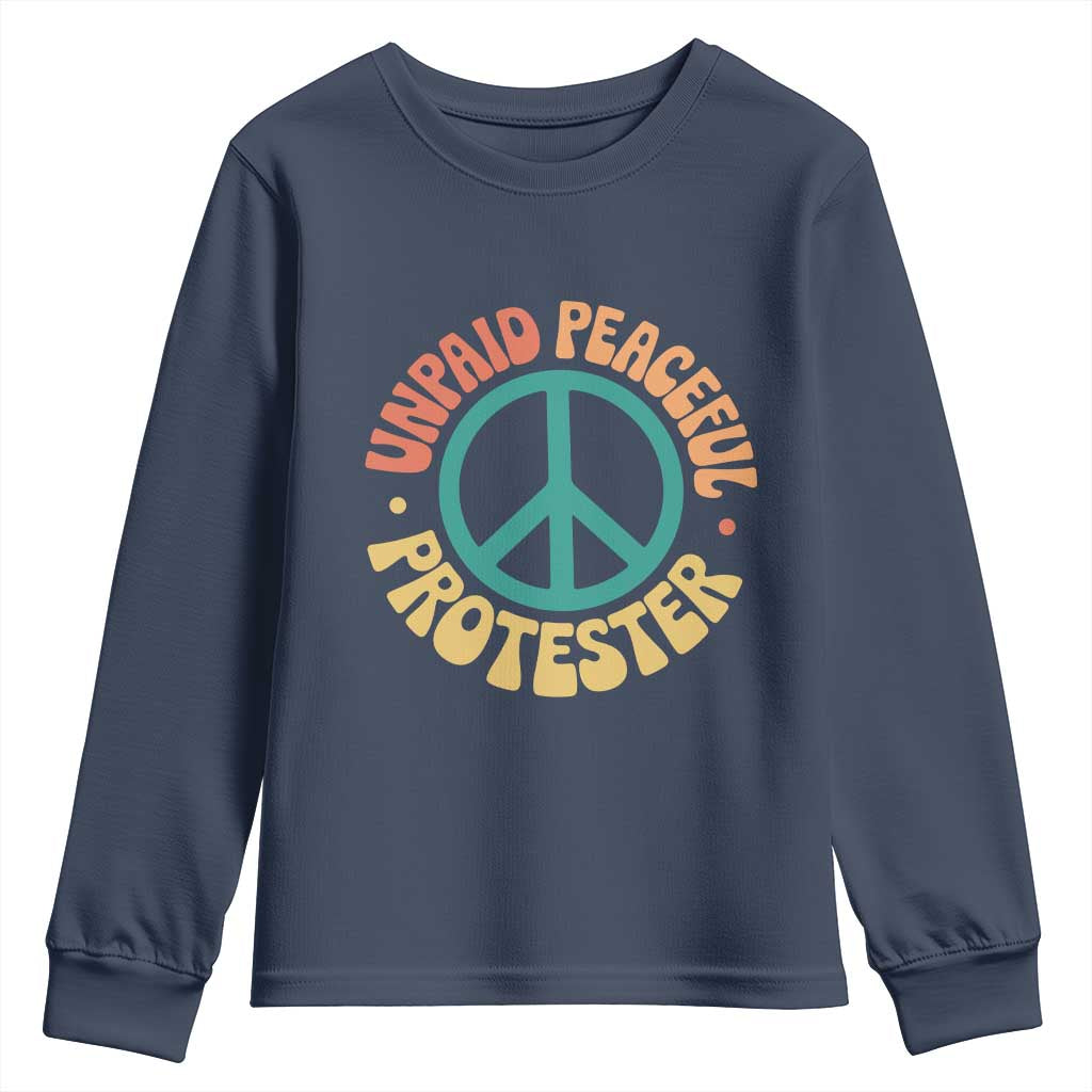 Unpaid Peaceful Protester Youth Sweatshirt Social Justice Floral Peace Sign