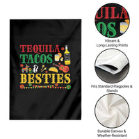 Tequila Tacos And Besties Garden Flag Funny Mexican Fiesta Cinco De Mayo