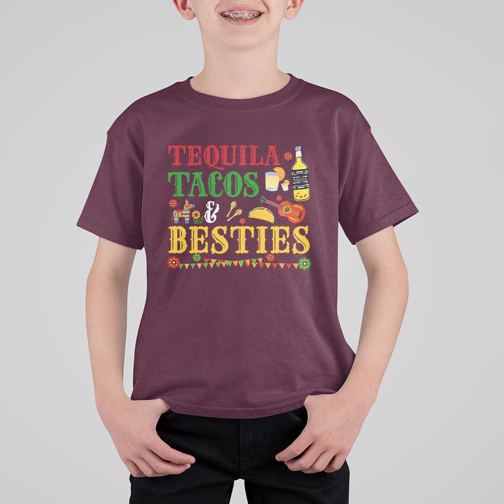 Tequila Tacos And Besties T Shirt For Kid Funny Mexican Fiesta Cinco De Mayo