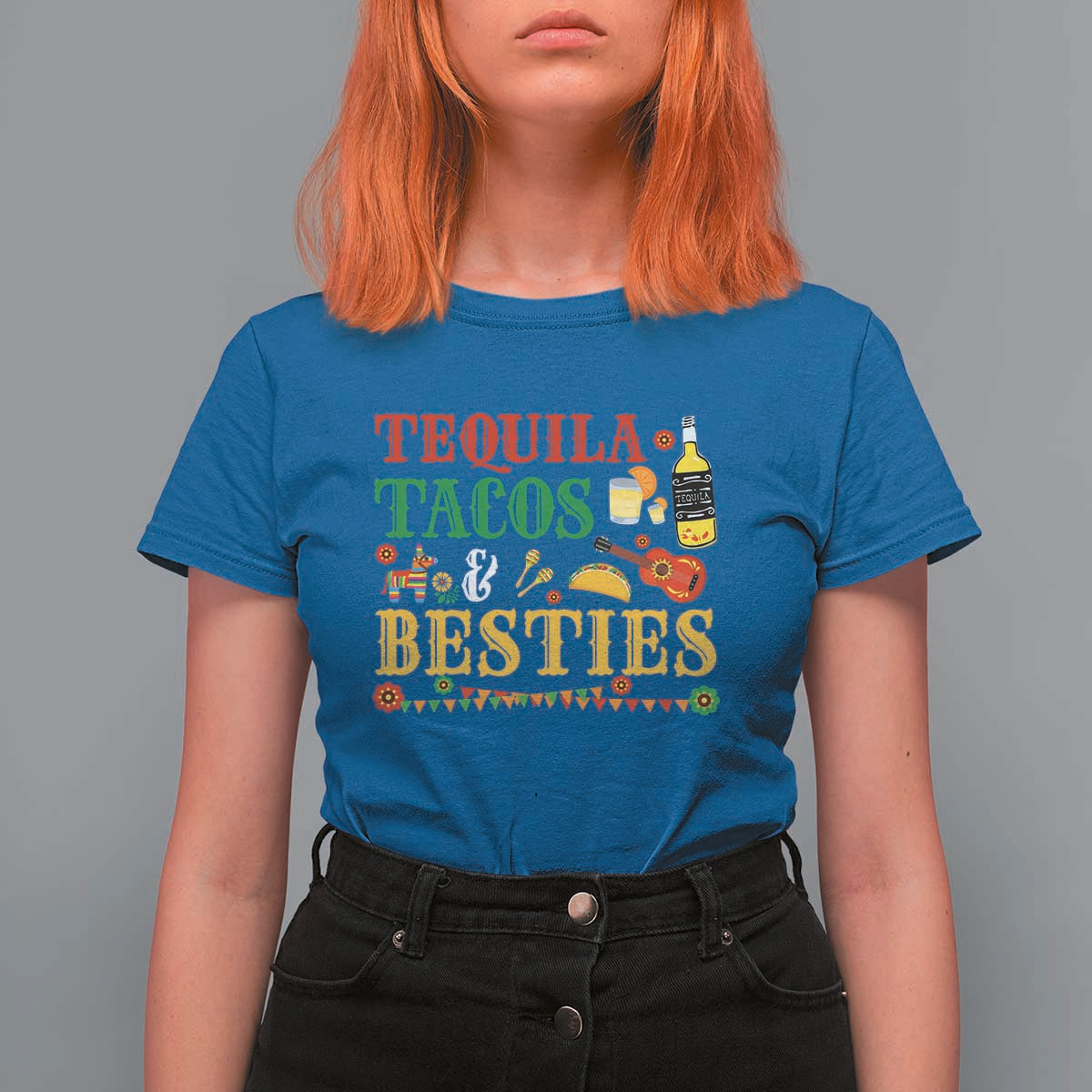 Tequila Tacos And Besties T Shirt For Women Funny Mexican Fiesta Cinco De Mayo