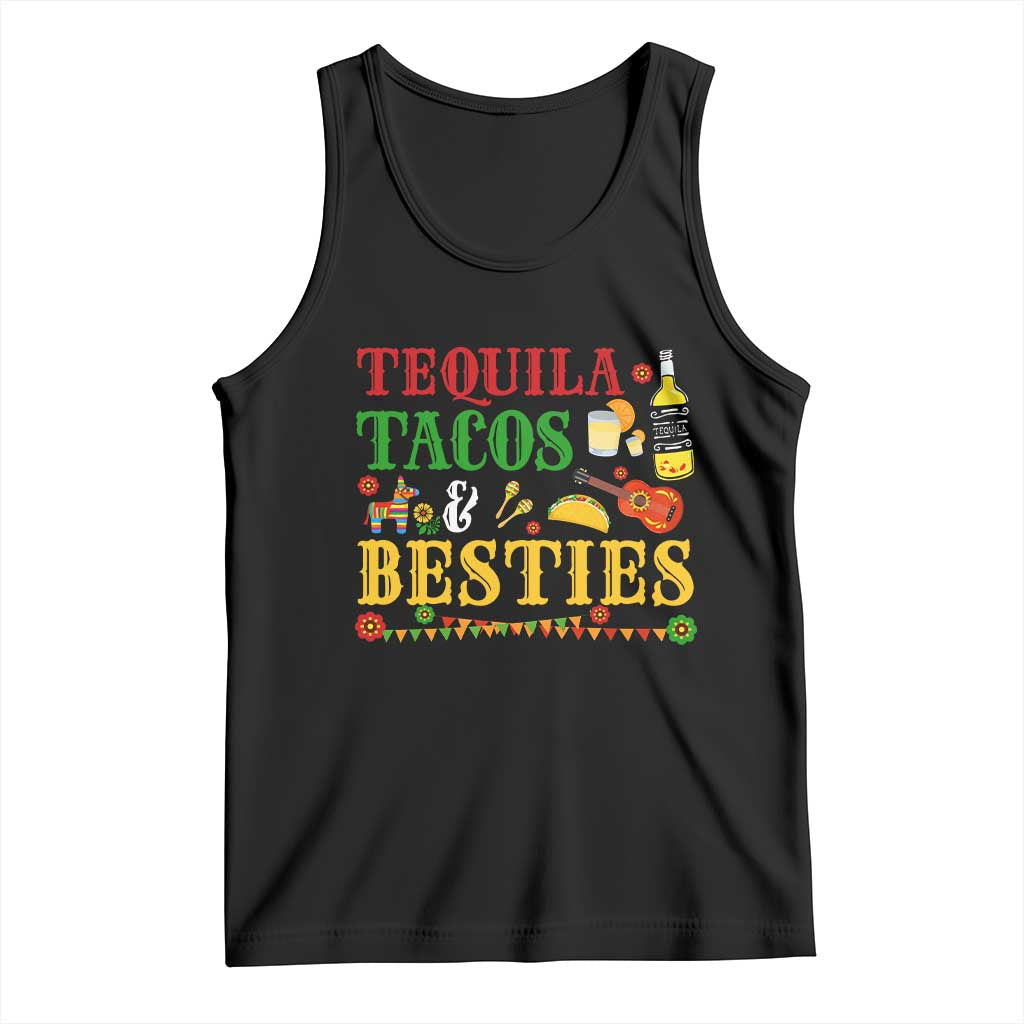 Tequila Tacos And Besties Tank Top Funny Mexican Fiesta Cinco De Mayo