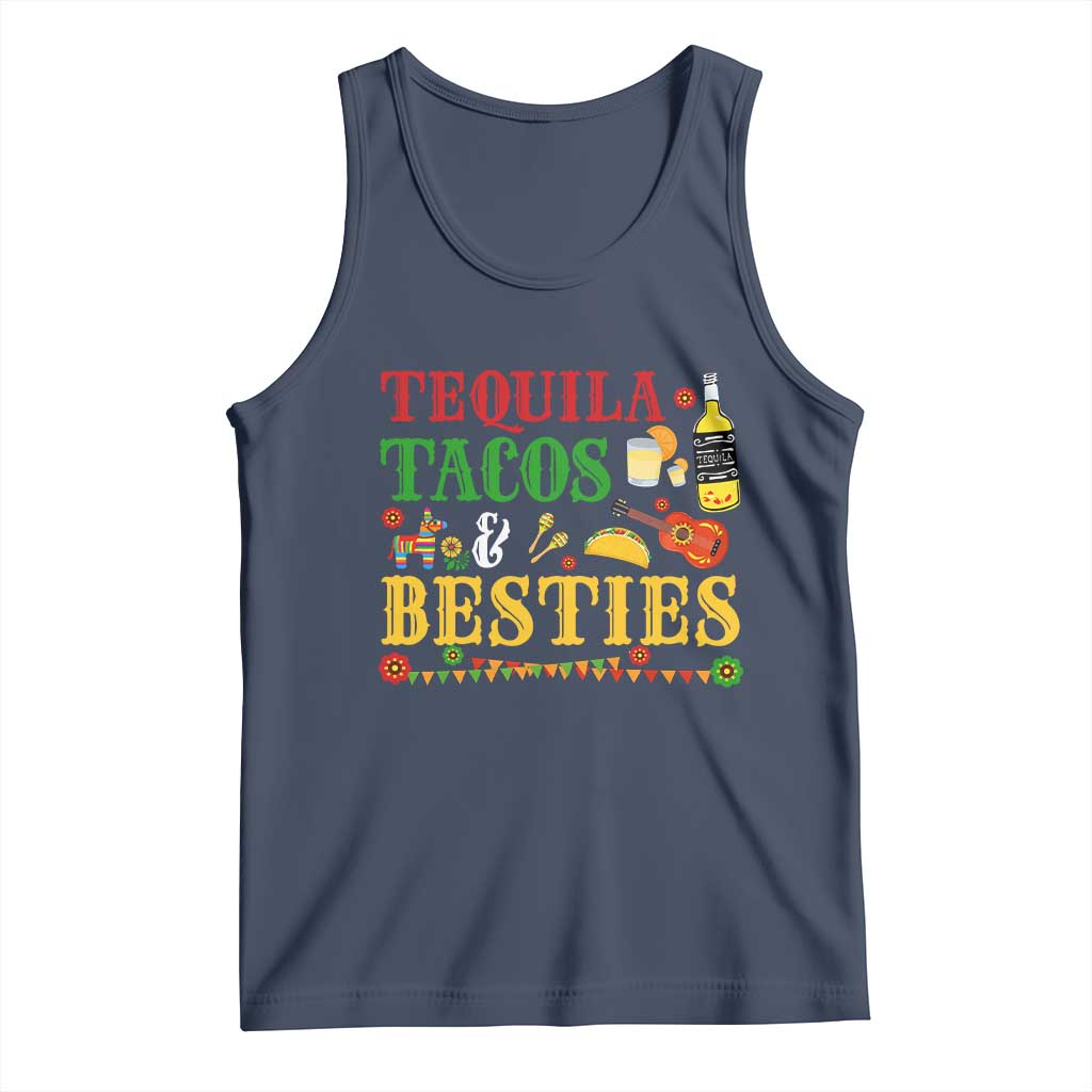 Tequila Tacos And Besties Tank Top Funny Mexican Fiesta Cinco De Mayo