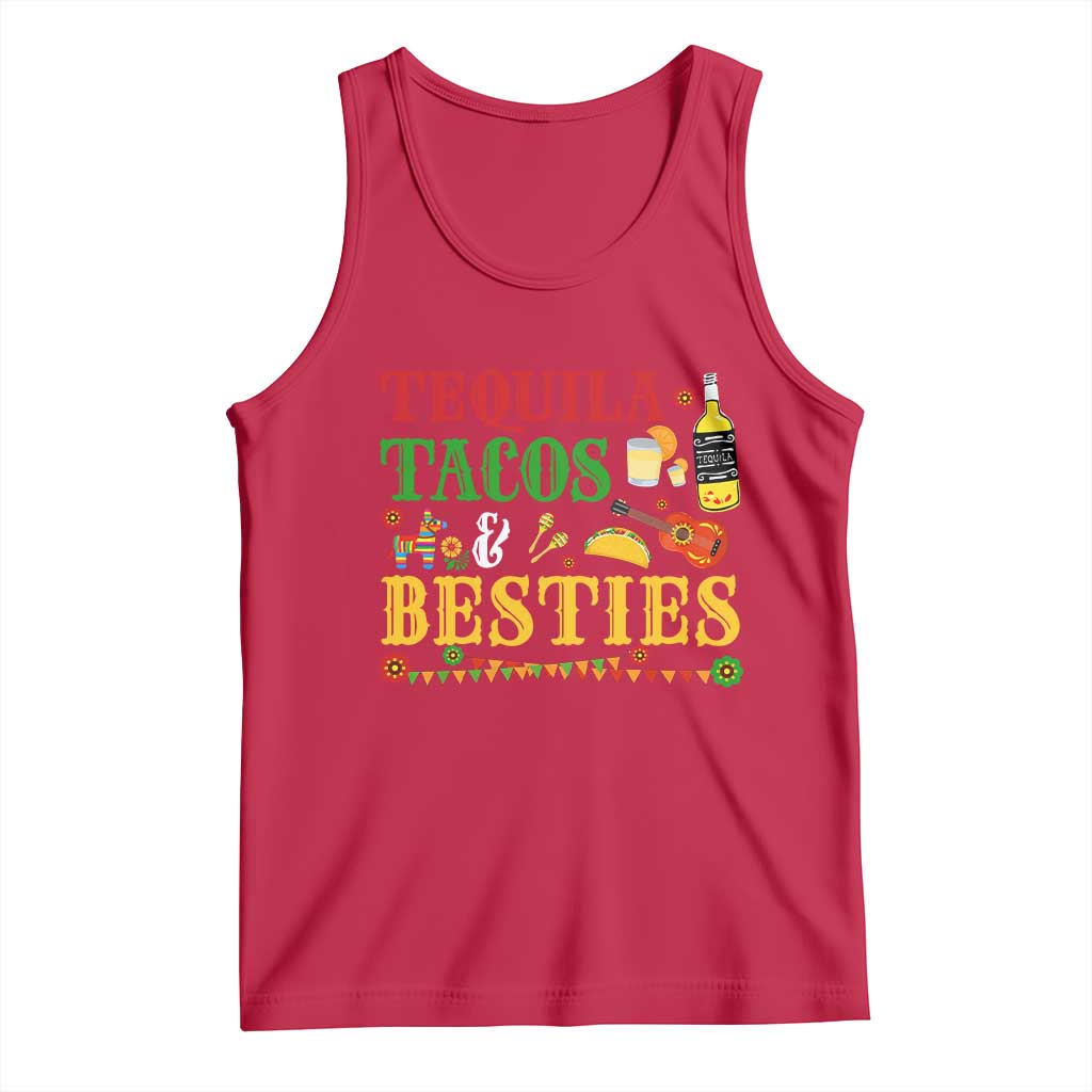 Tequila Tacos And Besties Tank Top Funny Mexican Fiesta Cinco De Mayo