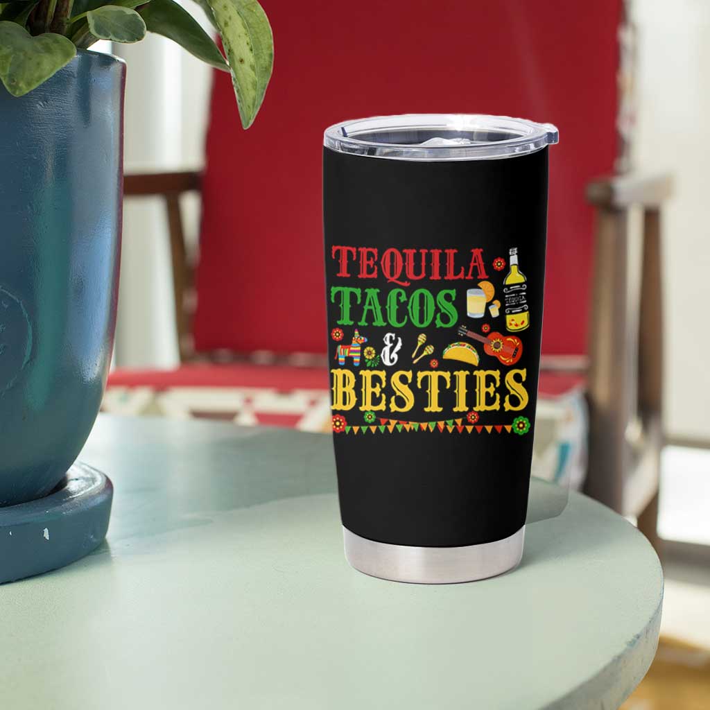 Tequila Tacos And Besties Tumbler Cup Funny Mexican Fiesta Cinco De Mayo