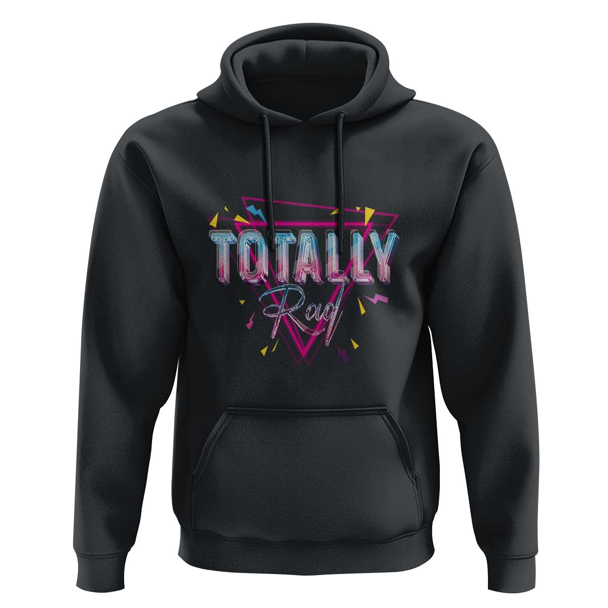 80s Hoodie Totally Rad Neon Vaporware Triangle - Wonder Print Shop
