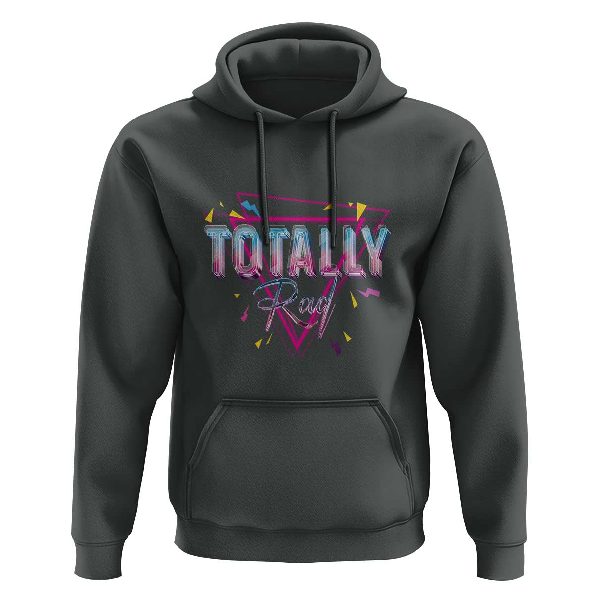 80s Hoodie Totally Rad Neon Vaporware Triangle - Wonder Print Shop