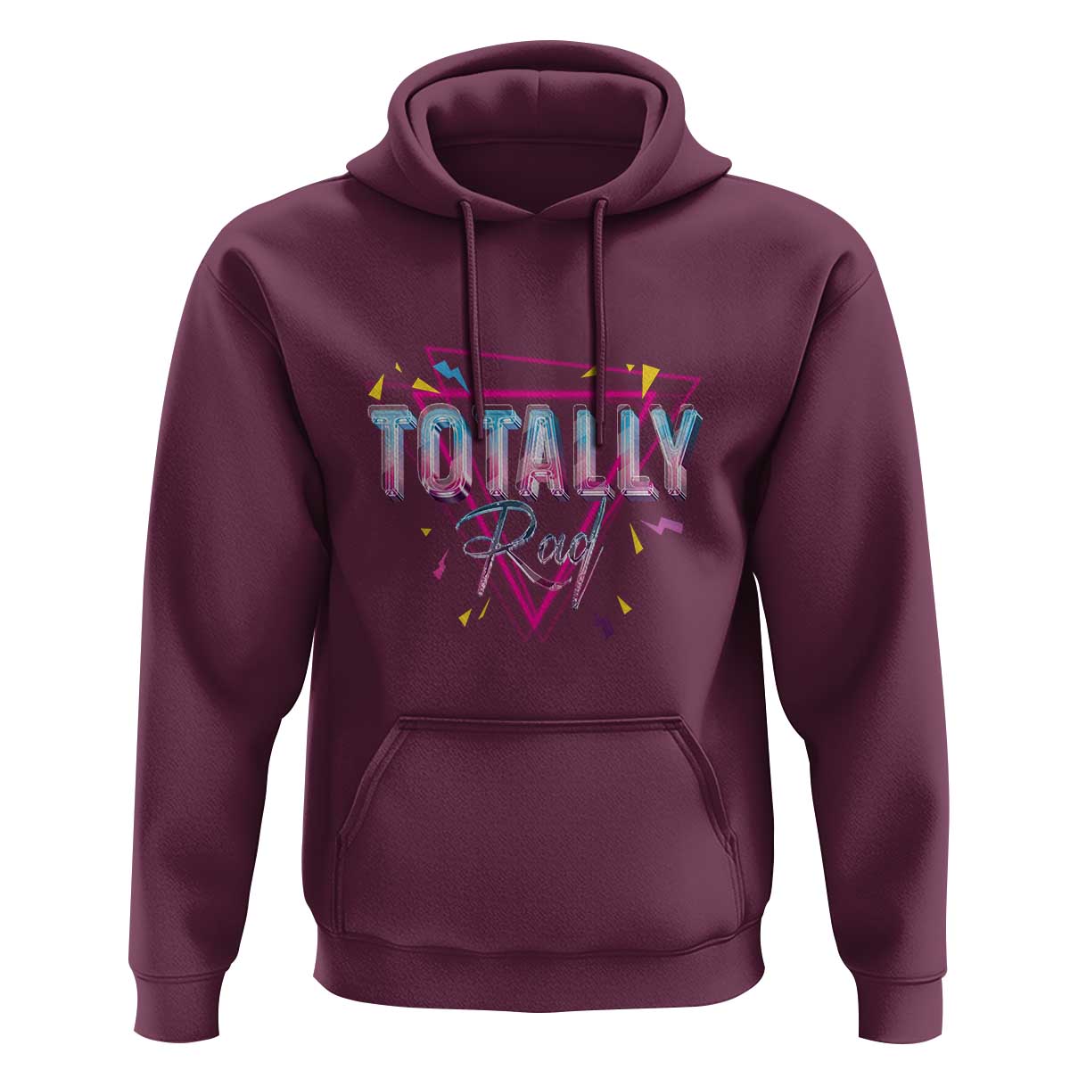 80s Hoodie Totally Rad Neon Vaporware Triangle - Wonder Print Shop