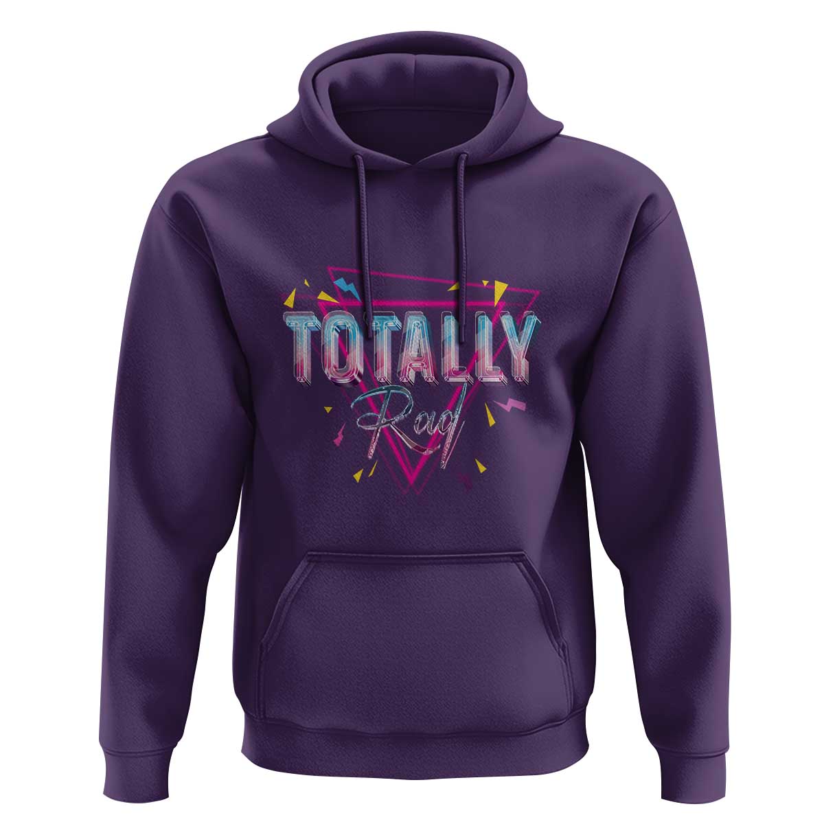 80s Hoodie Totally Rad Neon Vaporware Triangle - Wonder Print Shop