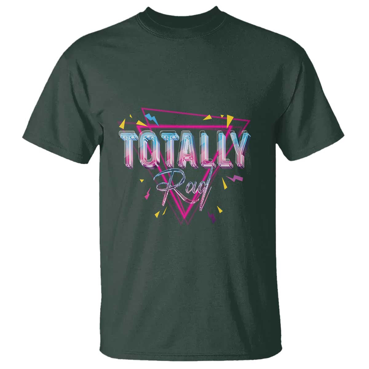 80s T Shirt Totally Rad Neon Vaporware Triangle - Wonder Print Shop