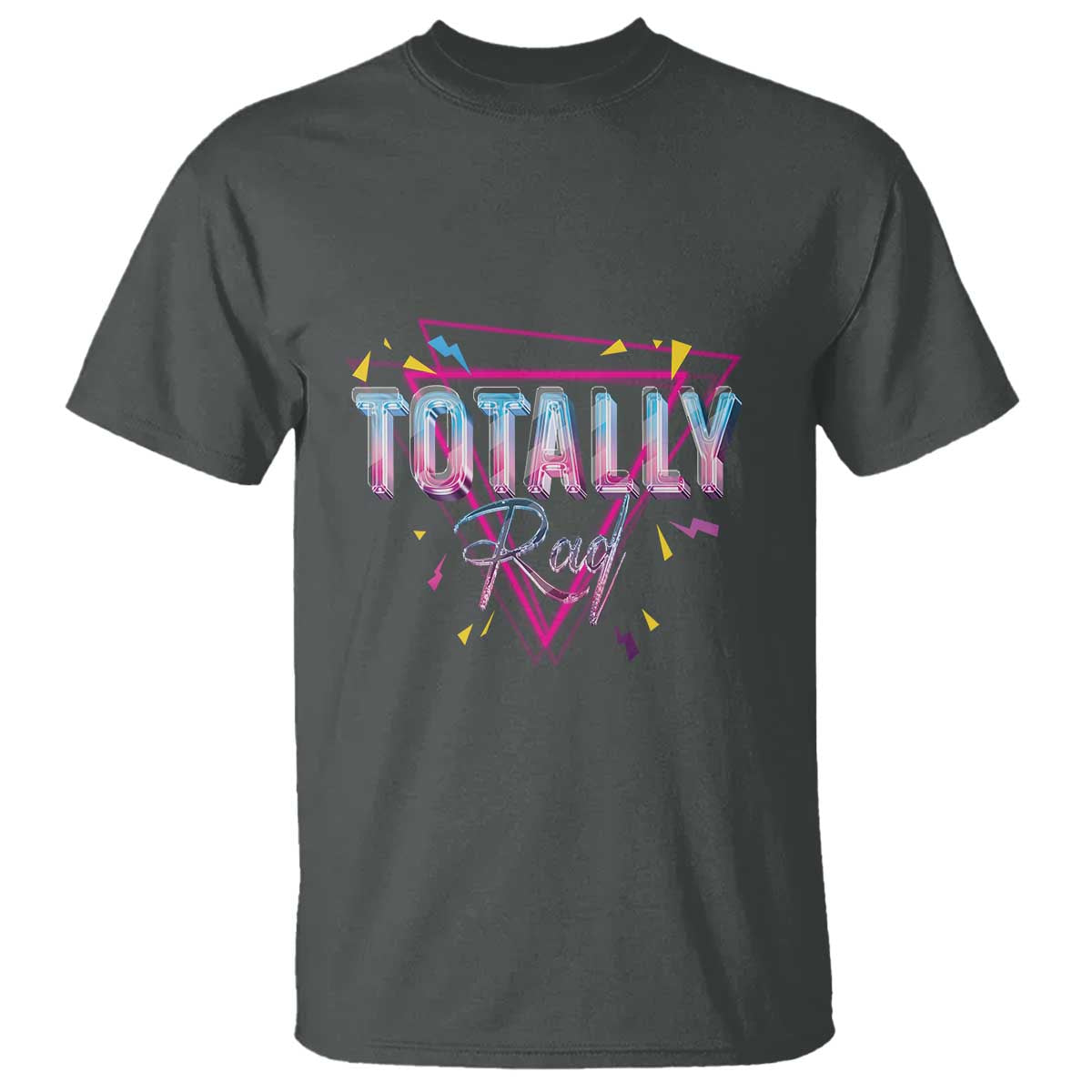 80s T Shirt Totally Rad Neon Vaporware Triangle - Wonder Print Shop