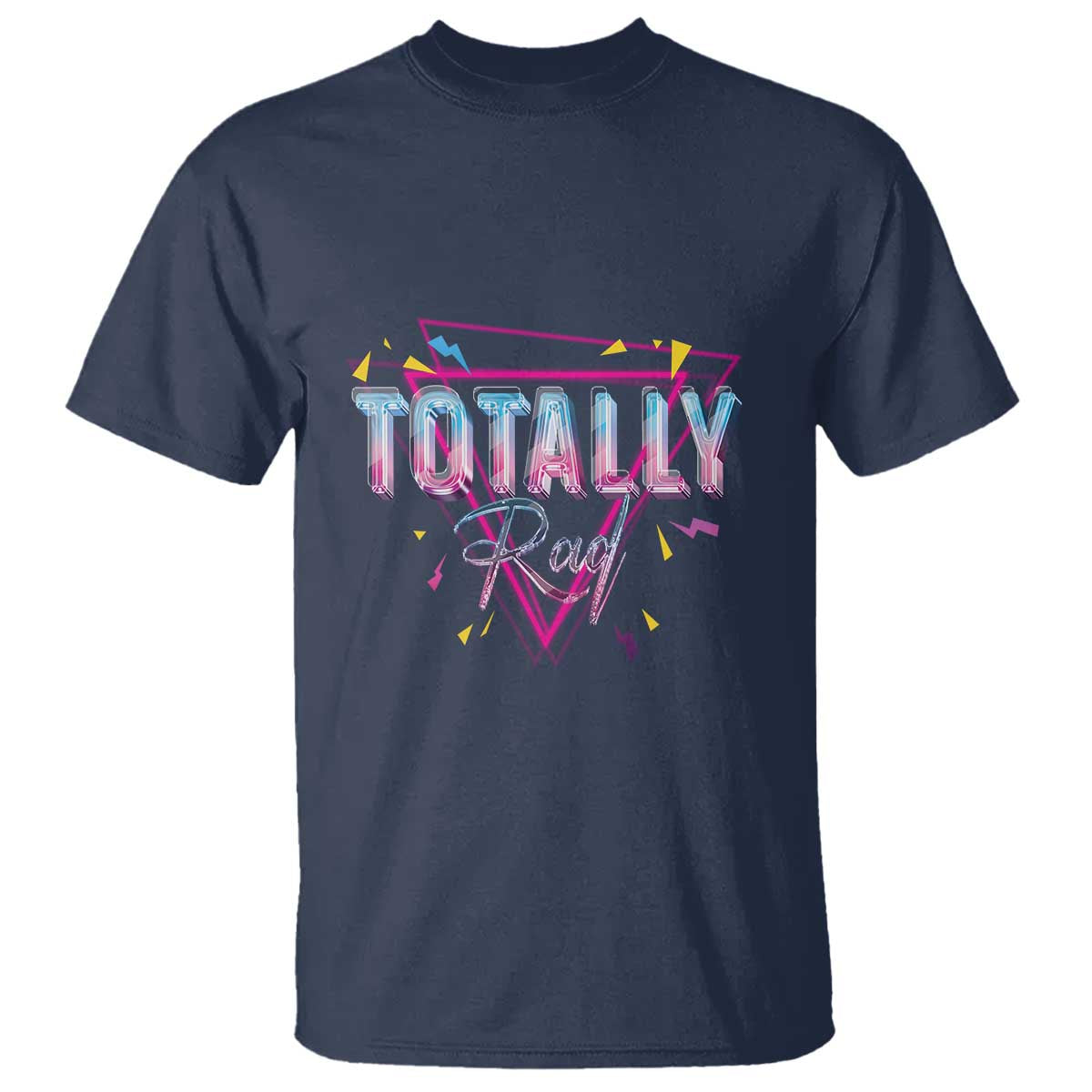80s T Shirt Totally Rad Neon Vaporware Triangle - Wonder Print Shop