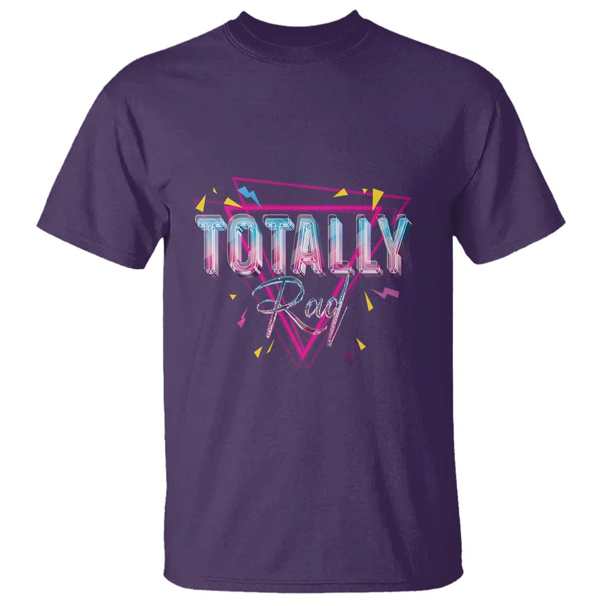 80s T Shirt Totally Rad Neon Vaporware Triangle - Wonder Print Shop