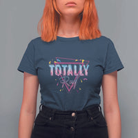 80s T Shirt For Women Totally Rad Neon Vaporware Triangle - Wonder Print Shop
