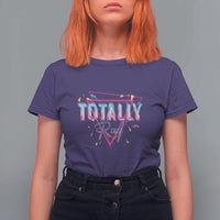 80s T Shirt For Women Totally Rad Neon Vaporware Triangle - Wonder Print Shop
