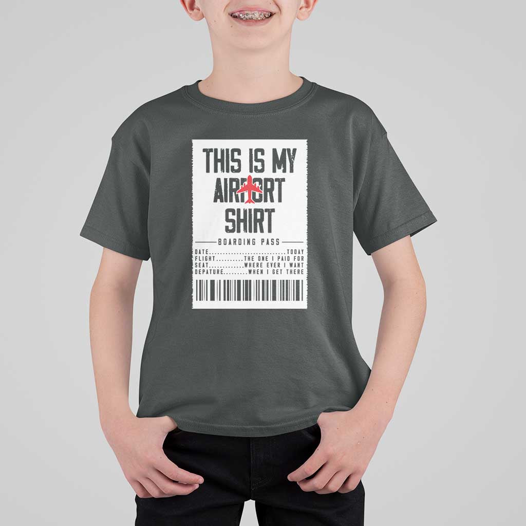 Travel Lover T Shirt For Kid This Is My Aiport Shirt Receipt Barcode - Wonder Print Shop