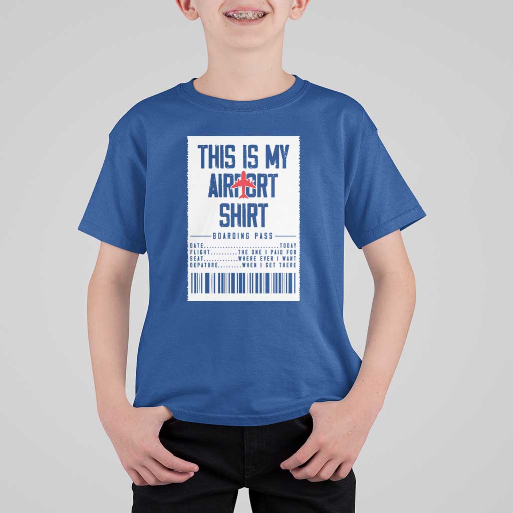 Travel Lover T Shirt For Kid This Is My Aiport Shirt Receipt Barcode - Wonder Print Shop