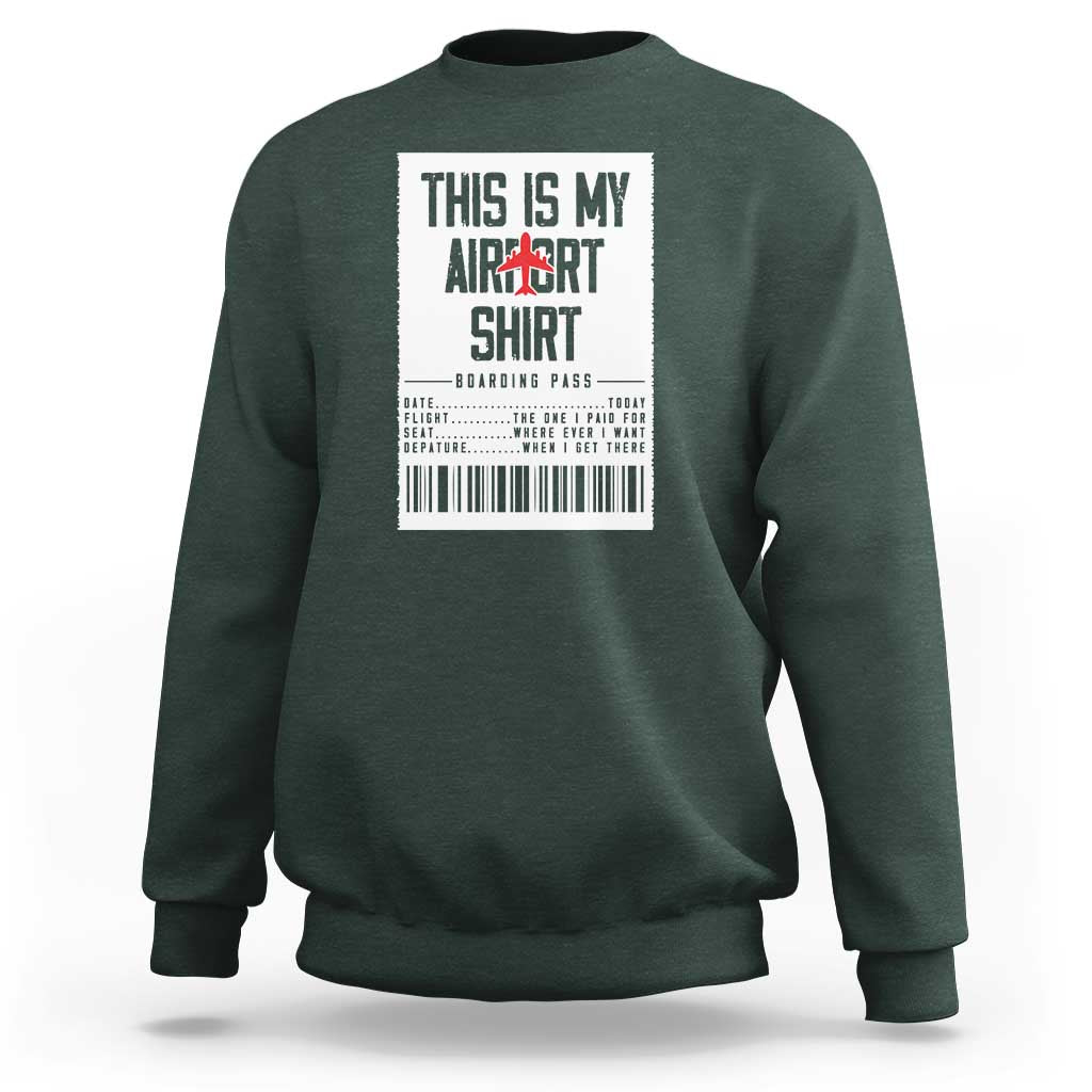 Travel Lover Sweatshirt This Is My Aiport Shirt Receipt Barcode - Wonder Print Shop