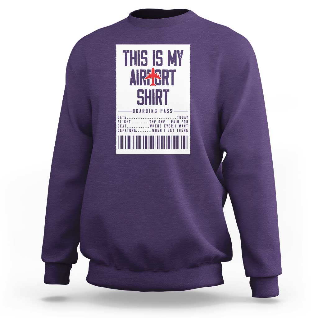Travel Lover Sweatshirt This Is My Aiport Shirt Receipt Barcode - Wonder Print Shop
