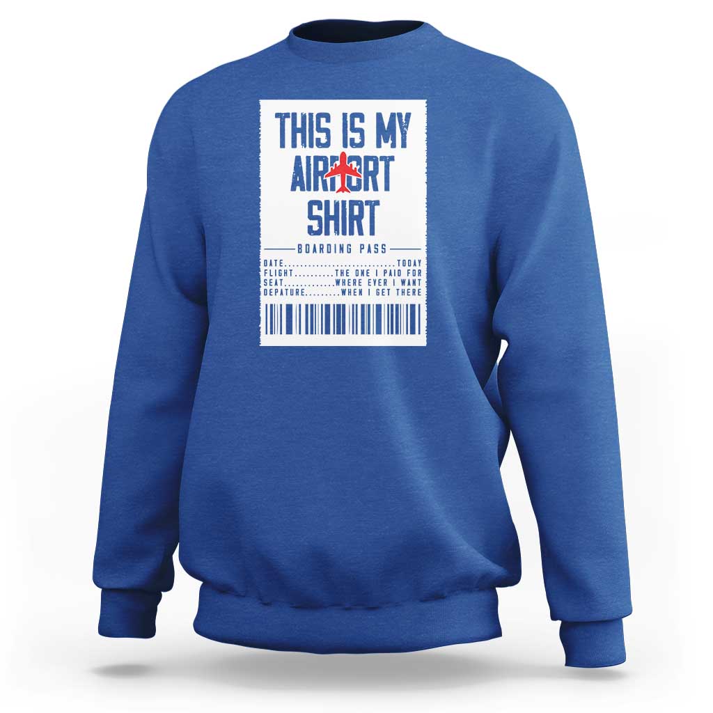 Travel Lover Sweatshirt This Is My Aiport Shirt Receipt Barcode - Wonder Print Shop