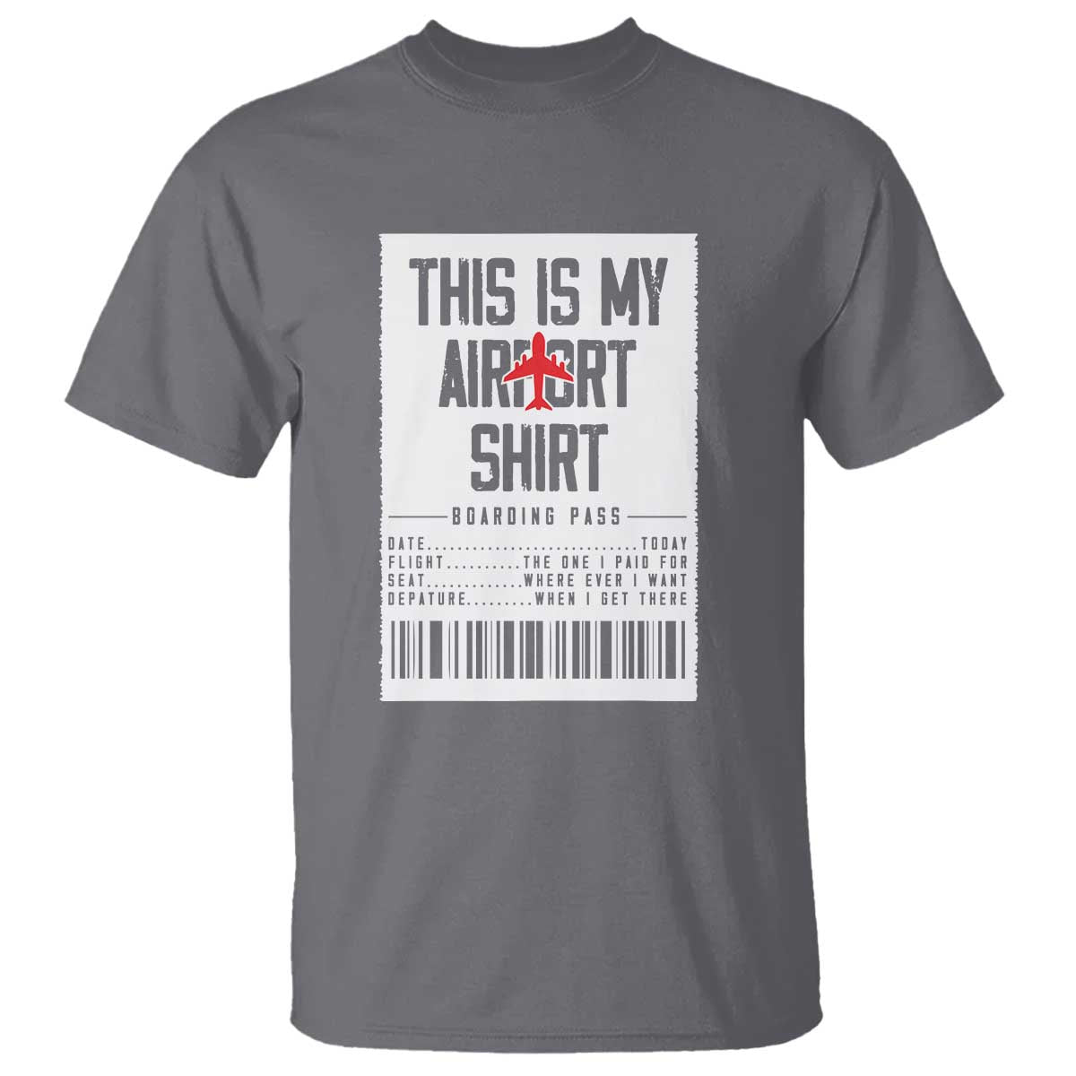 Travel Lover T Shirt This Is My Aiport Shirt Receipt Barcode - Wonder Print Shop