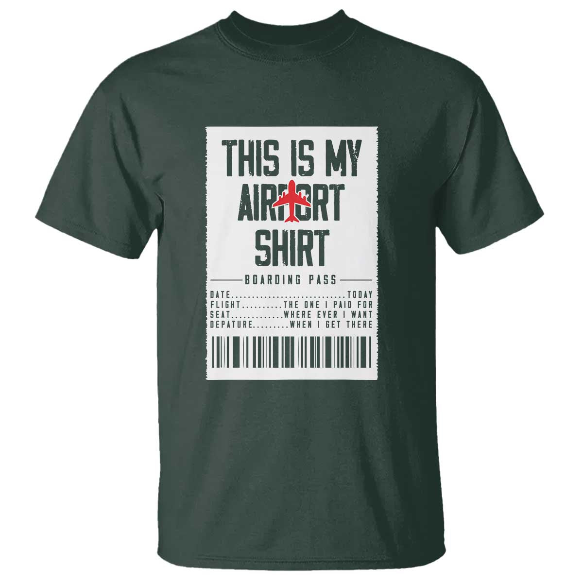 Travel Lover T Shirt This Is My Aiport Shirt Receipt Barcode - Wonder Print Shop