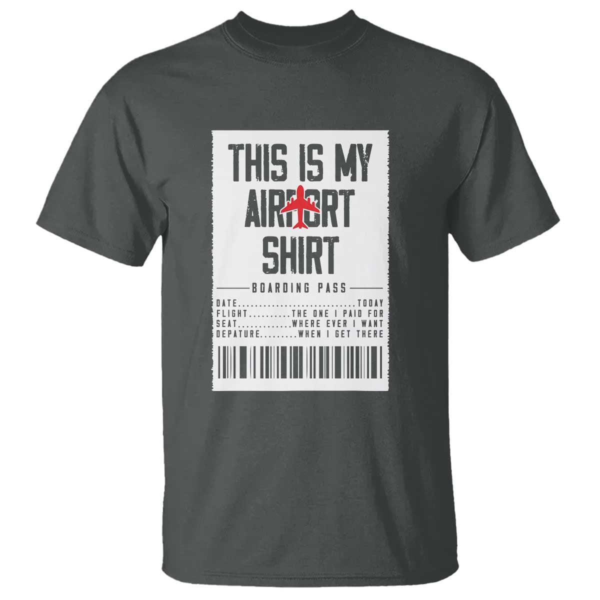 Travel Lover T Shirt This Is My Aiport Shirt Receipt Barcode - Wonder Print Shop