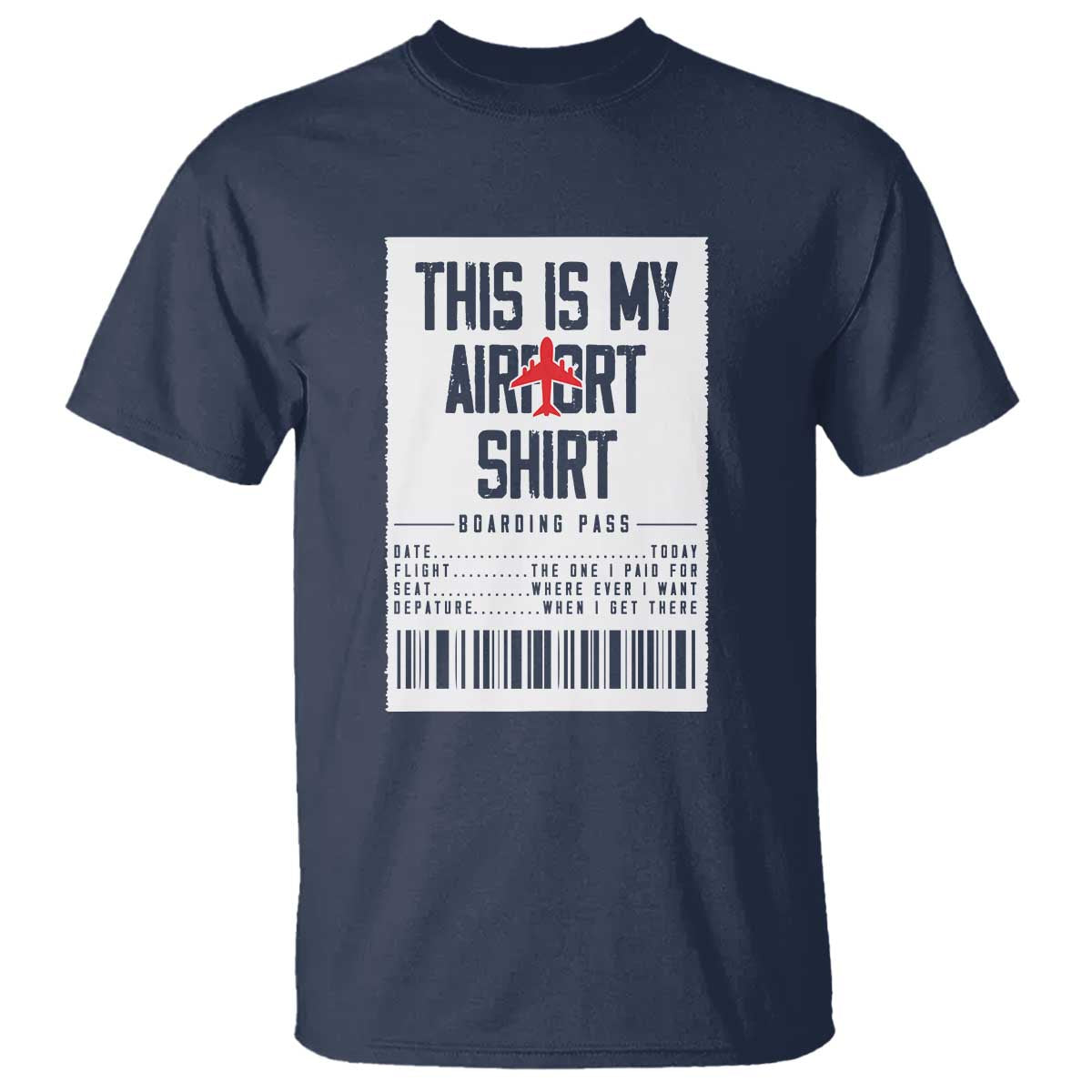 Travel Lover T Shirt This Is My Aiport Shirt Receipt Barcode - Wonder Print Shop