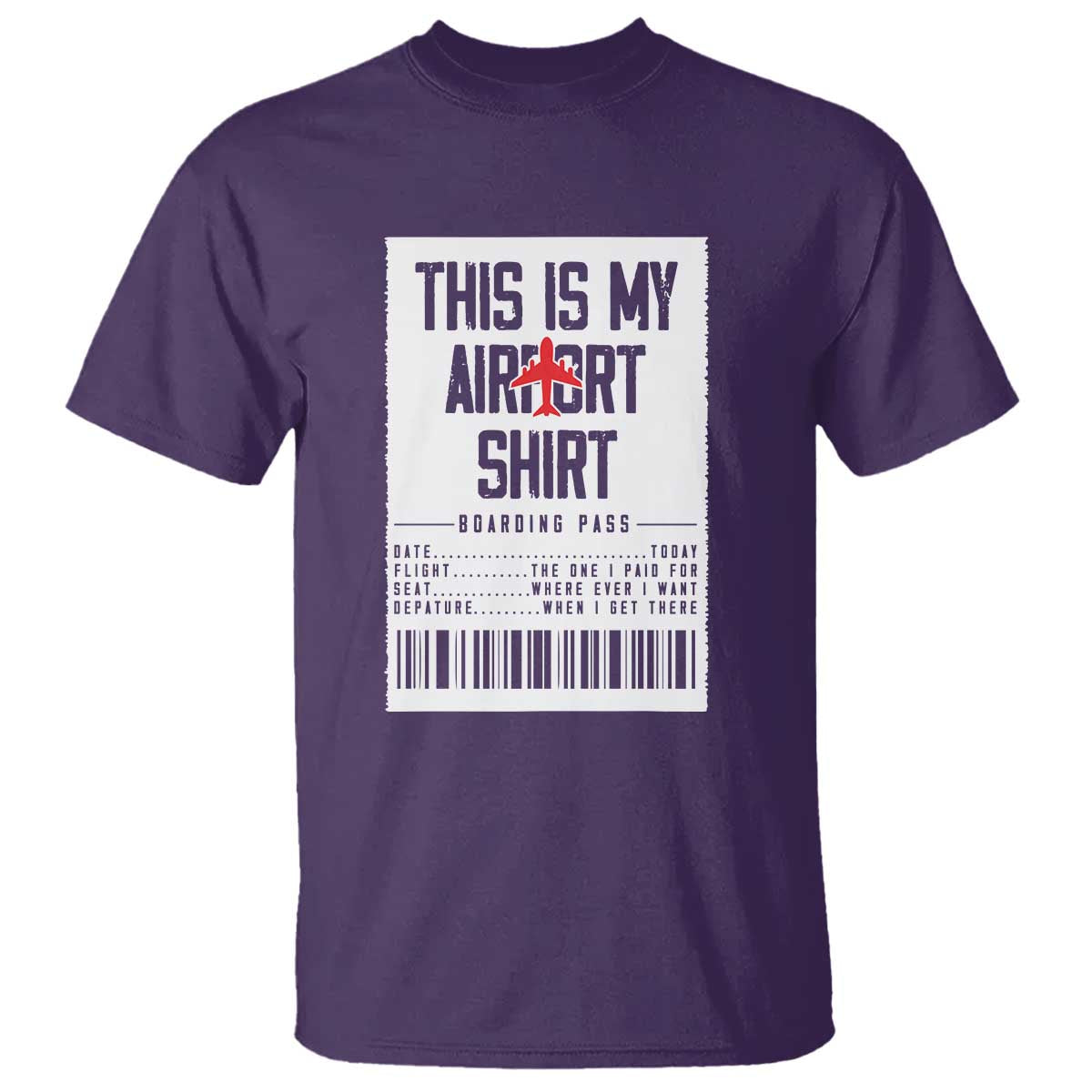 Travel Lover T Shirt This Is My Aiport Shirt Receipt Barcode - Wonder Print Shop