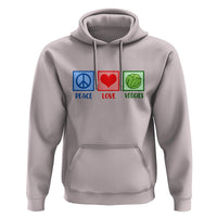 Peace Love Veggies Hoodie Vegetables Themed Funny Vegan Food - Wonder Print Shop
