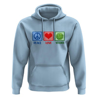 Peace Love Veggies Hoodie Vegetables Themed Funny Vegan Food - Wonder Print Shop