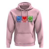 Peace Love Veggies Hoodie Vegetables Themed Funny Vegan Food - Wonder Print Shop