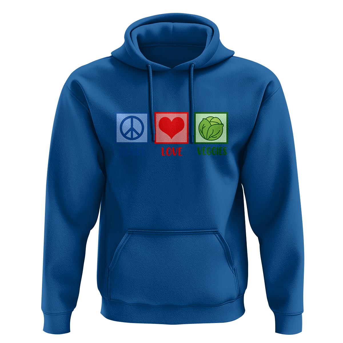 Peace Love Veggies Hoodie Vegetables Themed Funny Vegan Food - Wonder Print Shop