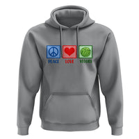 Peace Love Veggies Hoodie Vegetables Themed Funny Vegan Food - Wonder Print Shop