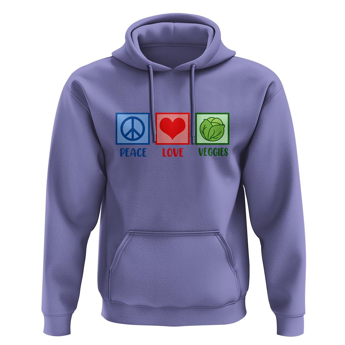 Peace Love Veggies Hoodie Vegetables Themed Funny Vegan Food - Wonder Print Shop