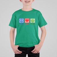 Peace Love Veggies T Shirt For Kid Vegetables Themed Funny Vegan Food - Wonder Print Shop