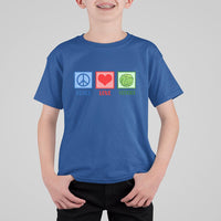 Peace Love Veggies T Shirt For Kid Vegetables Themed Funny Vegan Food - Wonder Print Shop