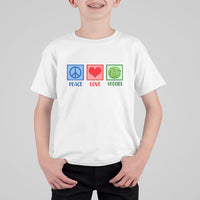 Peace Love Veggies T Shirt For Kid Vegetables Themed Funny Vegan Food - Wonder Print Shop