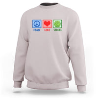 Peace Love Veggies Sweatshirt Vegetables Themed Funny Vegan Food - Wonder Print Shop