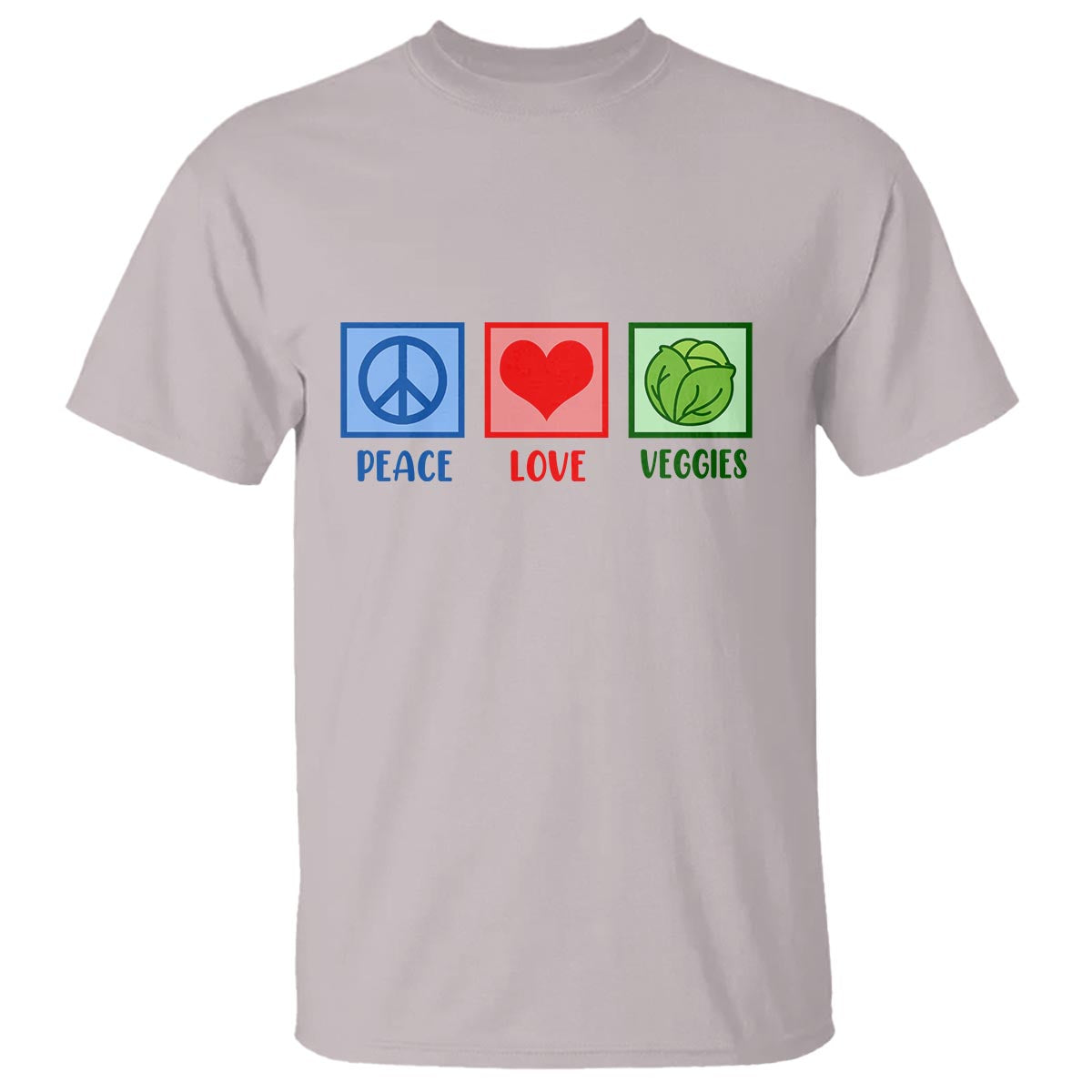 Peace Love Veggies T Shirt Vegetables Themed Funny Vegan Food - Wonder Print Shop