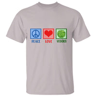 Peace Love Veggies T Shirt Vegetables Themed Funny Vegan Food - Wonder Print Shop