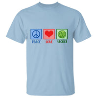 Peace Love Veggies T Shirt Vegetables Themed Funny Vegan Food - Wonder Print Shop