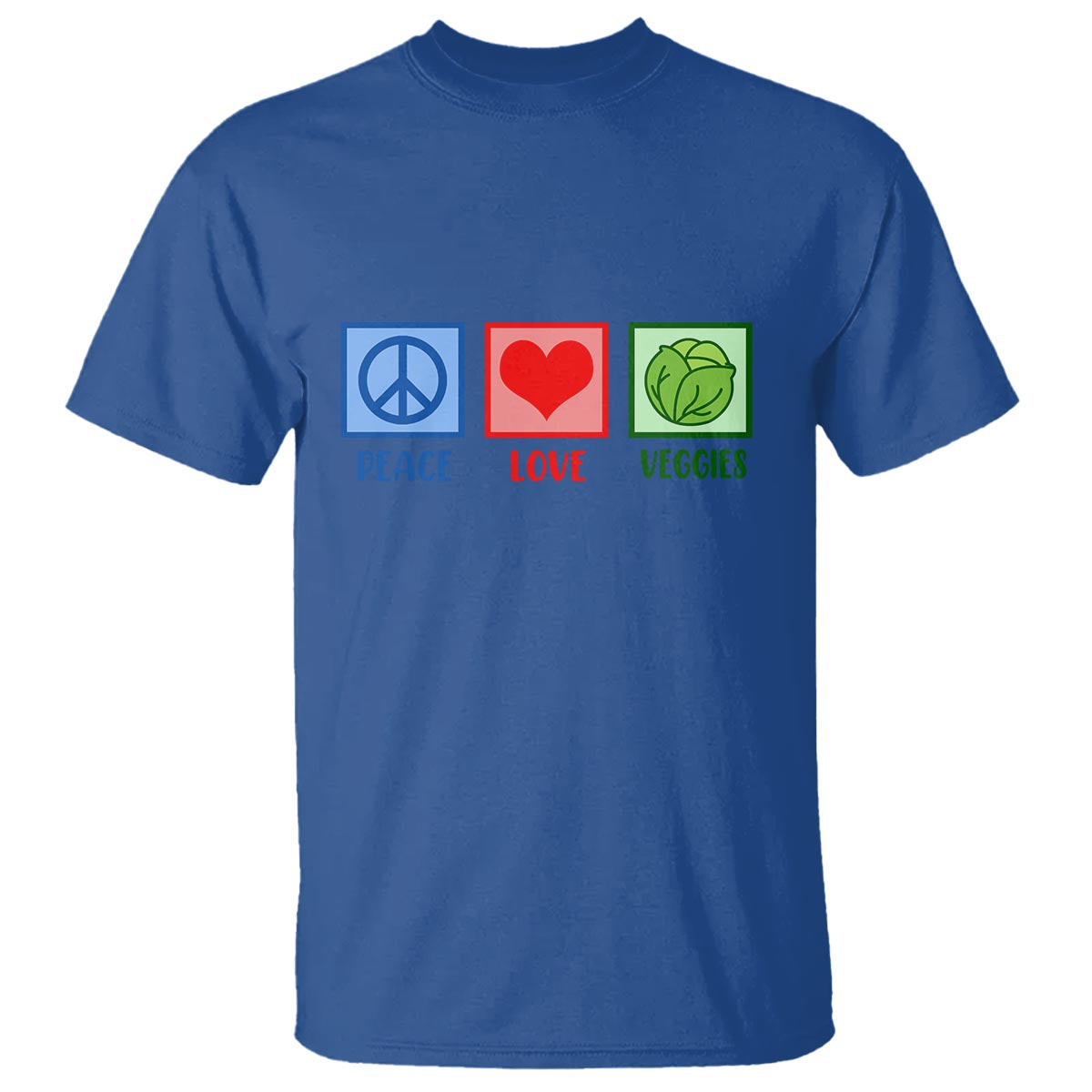 Peace Love Veggies T Shirt Vegetables Themed Funny Vegan Food - Wonder Print Shop