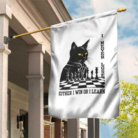 Chess Lover Garden Flag I Never Lose Either I Win Or I Learn Elegant Cool Cat