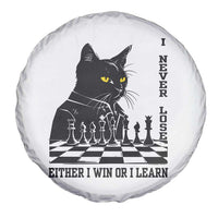 Chess Lover Spare Tire Cover I Never Lose Either I Win Or I Learn Elegant Cool Cat