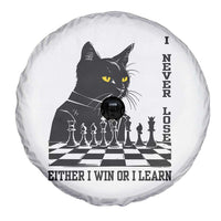 Chess Lover Spare Tire Cover I Never Lose Either I Win Or I Learn Elegant Cool Cat