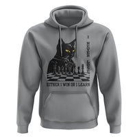Chess Lover Hoodie I Never Lose Either I Win Or I Learn Elegant Cool Cat - Wonder Print Shop