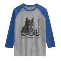 Chess Lover Raglan Shirt I Never Lose Either I Win Or I Learn Elegant Cool Cat